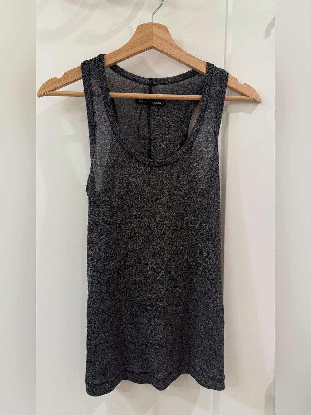 Rag & Bone Women’s Charcoal Grey Sheer Tank Top -  Scoop Neck - Size XS